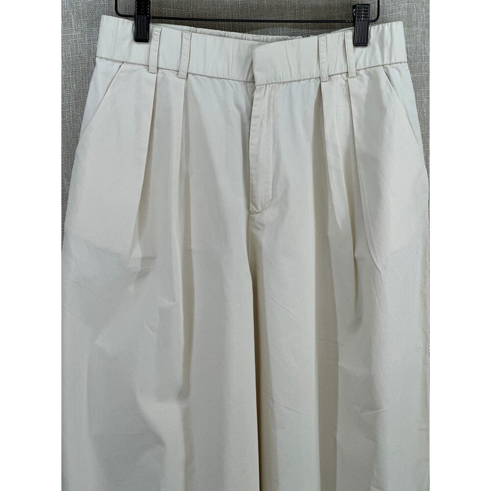 Mare by Anthropologie Wide Leg Culotte Cotton Pants Ivory Women's M High Rise - Picture 3 of 13